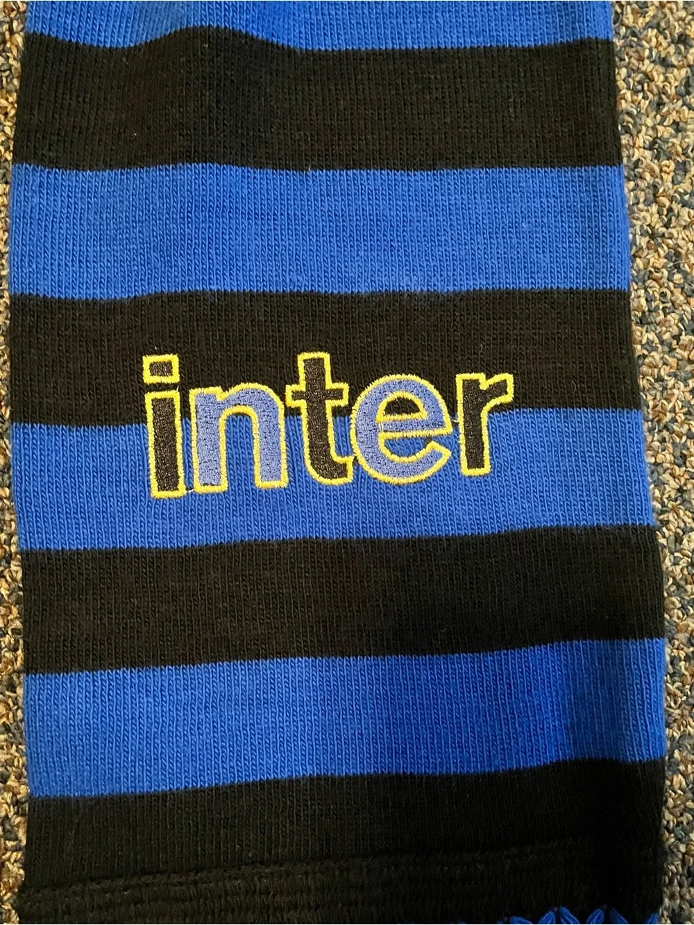 Inter Milan FC Blue/Black Striped Soccer Scarf Officially Licensed